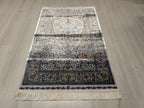Ivory Floral Mihrab Modal Silk Rug 2.6x4.1 ft, Prayer Design Accent Area Rug