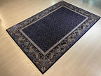 5x8 ft Blue Floral Modal Silk Rug, Elegant Living Room Rug