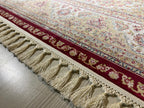 Red Gold Medallion Modal Silk Rug, Turkish Style (5X8 ft)