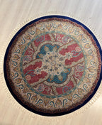 5x5 Pink Modal Silk Circle Rug, Turkish Round Area Rug for Home Decor