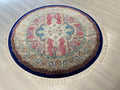 5x5 Pink Modal Silk Circle Rug, Turkish Round Area Rug for Home Decor