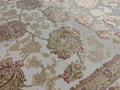 3x10 ft Ivory Modal Silk Runner Rug, Turkish Hallway Runner, Floral Luxury Carpet