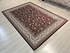 5x8 ft Red Floral Modal Silk Rug, Turkish Carpet, Luxury Living Room Area Rug
