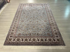 5x8 ft Gray Floral Silk Rug, Turkish Style Modern Area Rug