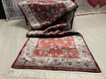 3x10 ft Modern Silk Runner Rug, Turkish Style Burgundy Floral Design Hallway Rug