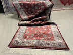 3x10 ft Modern Silk Runner Rug, Turkish Style Burgundy Floral Design Hallway Rug