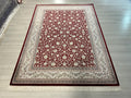 5x8 ft Red Floral Modal Silk Rug, Turkish Carpet, Luxury Living Room Area Rug