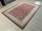 5x8 ft Red Floral Modal Silk Rug, Turkish Carpet, Luxury Living Room Area Rug