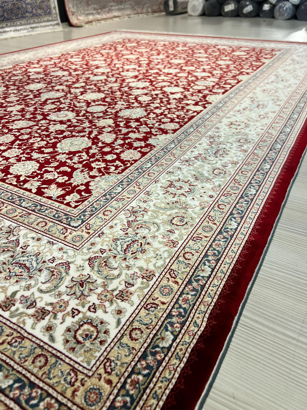 5x8 ft Red Floral Modal Silk Rug, Turkish Carpet, Luxury Living Room Area Rug