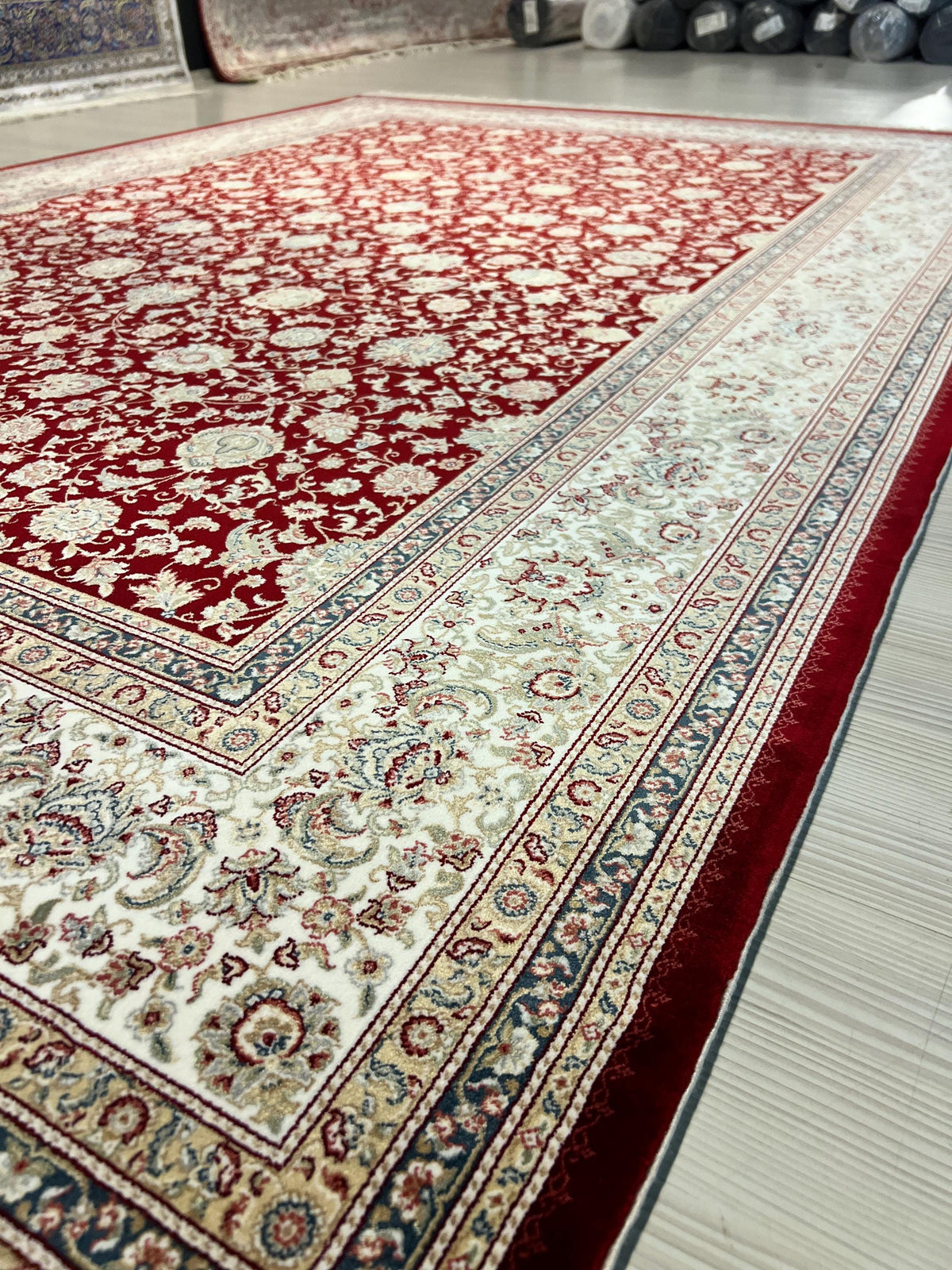 5x8 ft Red Floral Modal Silk Rug, Turkish Carpet, Luxury Living Room Area Rug