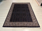 Blue Beige Turkish Silk Rug, Anatolian Home Decor (5X8 ft)
