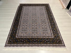 5x8 ft Cream Floral Silk Rug, Turkish Area Rug, Luxury Traditional Living Room Carpet