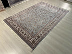 5x8 ft Gray Floral Silk Rug, Turkish Style Modern Area Rug