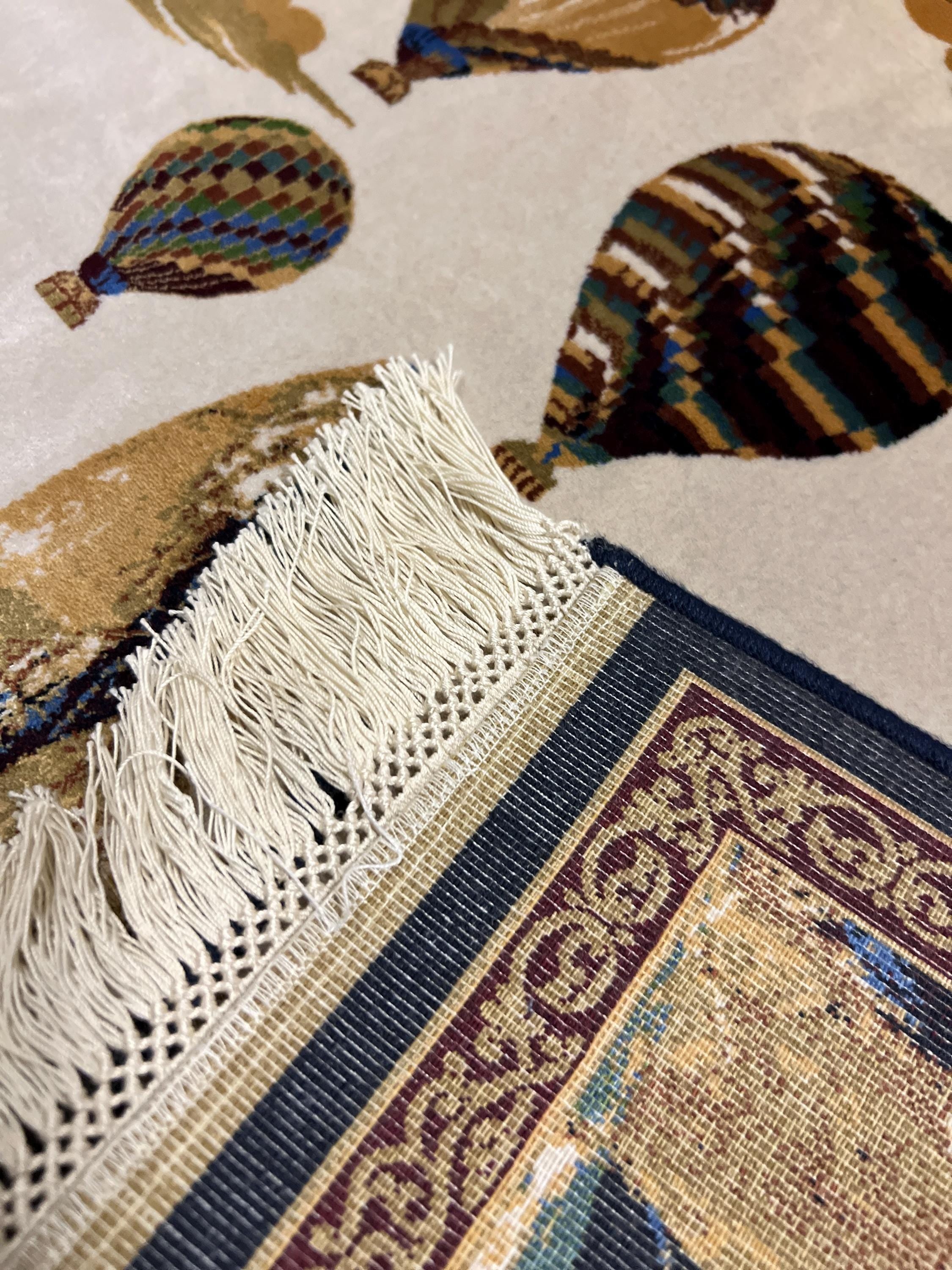 2x3 Cappadocia Balloon Rug, Modal Silk Tableau, Fairy Chimneys, Turkish Wall Decor