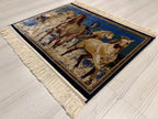 2x3 Horse Silk Rug, Turkish Wall Tapestry, Modal Silk Table, Home Decor