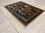 2x3 Noahs Ark Rug, Modal Silk Rug, Turkish Tableau Carpet, Biblical Decor, Wall Hanging