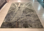 7x10 ft Green Gray Bamboo Rug, Modern Acrylic Silk Rug