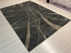 7x10 Modern Bamboo Blend Area Rug, Gray Beige Green Contemporary Living Room
