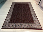 7x10 ft Red Silk  Rug, Floral Design, Luxury Turkish Style Rug