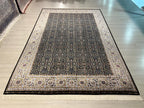 7x10 ft Black Floral Modal Silk Rug, Anatolian Turkish Style Oriental Area Rug
