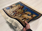 2x3 Horse Silk Rug, Turkish Wall Tapestry, Modal Silk Table, Home Decor