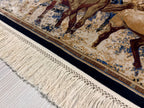 2x3 Horse Silk Rug, Turkish Wall Tapestry, Modal Silk Table, Home Decor