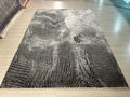 7x10 ft Black and Gray Bamboo Acrylic Rug, Modern Living Room Carpet