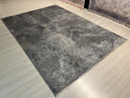 7x10 ft Black and Gray Bamboo Acrylic Rug, Modern Living Room Carpet