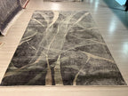 7x10 Modern Bamboo Blend Area Rug, Gray Beige Green Contemporary Living Room