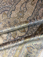 5x8 ft Cream Silk Oriental Rug, Traditional Turkish Area Carpet, Luxury Living Room Rug