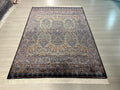 5x8 ft Navy Blue Silk Rug, Modern Luxury Living Room Rug