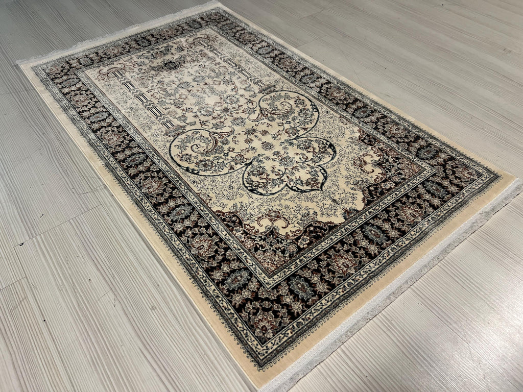 Bamboo Silk Prayer Rug 2.62x4.10 ft, Classic Floral Islamic Prayer Carpet