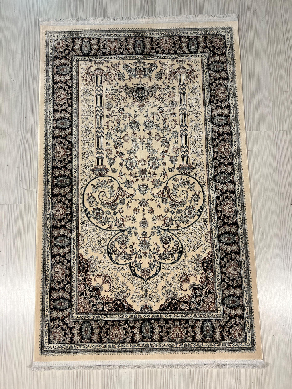 Bamboo Silk Prayer Rug 2.62x4.10 ft, Classic Floral Islamic Prayer Carpet
