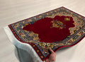 Red Floral Prayer Rug, Modal Silk Prayer Mat, Turkish Muslim Gift