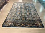 7x10 ft Blue Floral Medallion Modal Silk Rug, Luxury Living Room Rug