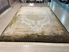 7x10 ft Gold Medallion Modal Silk Rug, Turkish Area Rug, Luxury Living Room Carpet