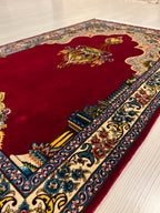 Red Floral Prayer Rug, Modal Silk Prayer Mat, Turkish Muslim Gift
