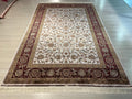 Classic Silk Rug, Cream Gold Floral, Luxury Home Decor (6.56X9.84 ft)