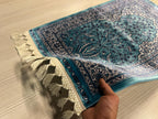 2x3 ft Turquoise Tree of Life Rug, Modal Turkish Accent  Silk Rug