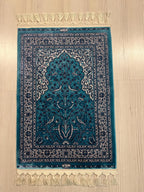 2x3 ft Turquoise Tree of Life Rug, Modal Turkish Accent  Silk Rug