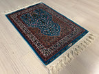 2x3 ft Turquoise Tree of Life Rug, Modal Silk Rug, Turkish Wall Decor