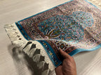 2x3 ft Turquoise Tree of Life Rug, Modal Silk Rug, Turkish Wall Decor