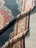 Blue Modal Silk Rug 7x10, Oriental Medallion Design, Luxury Living Room Rug