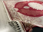 10x13 ft Turkish Modal Silk Rug , Burgundy Medallion Classic Luxury Area Rug