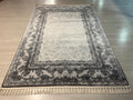 Damask Modal Silk Rug, Modern Area Rug (5.24X7.54 ft)