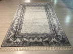 Damask Modal Silk Rug, Modern Area Rug (5.24X7.54 ft)