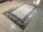 Damask Modal Silk Rug, Modern Area Rug (5.24X7.54 ft)