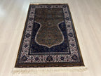 Gold Silk Prayer Rug, Elegant Floral Mihrab Accent Rug for Home Decor
