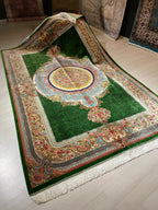 5x8 ft Green Gold Modal Silk Classic Rug, Rug For Living Room, Home Decor