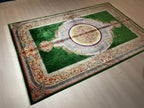 5x8 ft Green Gold Modal Silk Classic Rug, Rug For Living Room, Home Decor